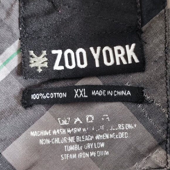 Zoo York casual button down shirt men's size XXL grey plaid long sleeve slim fit - Picture 6 of 11